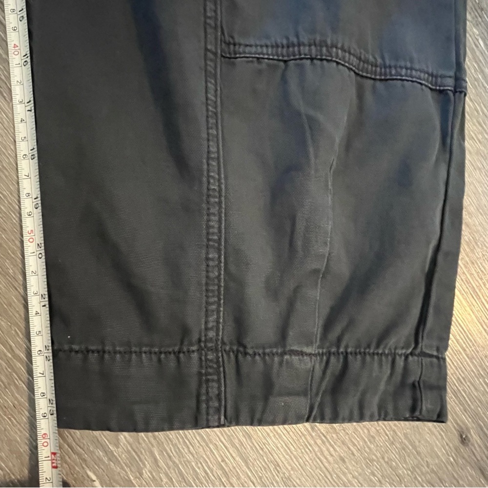Anthropologie Utility Barrel Leg Cargo Pants Size 14 Black Blue High Rise Ankle - Picture 9 of 10